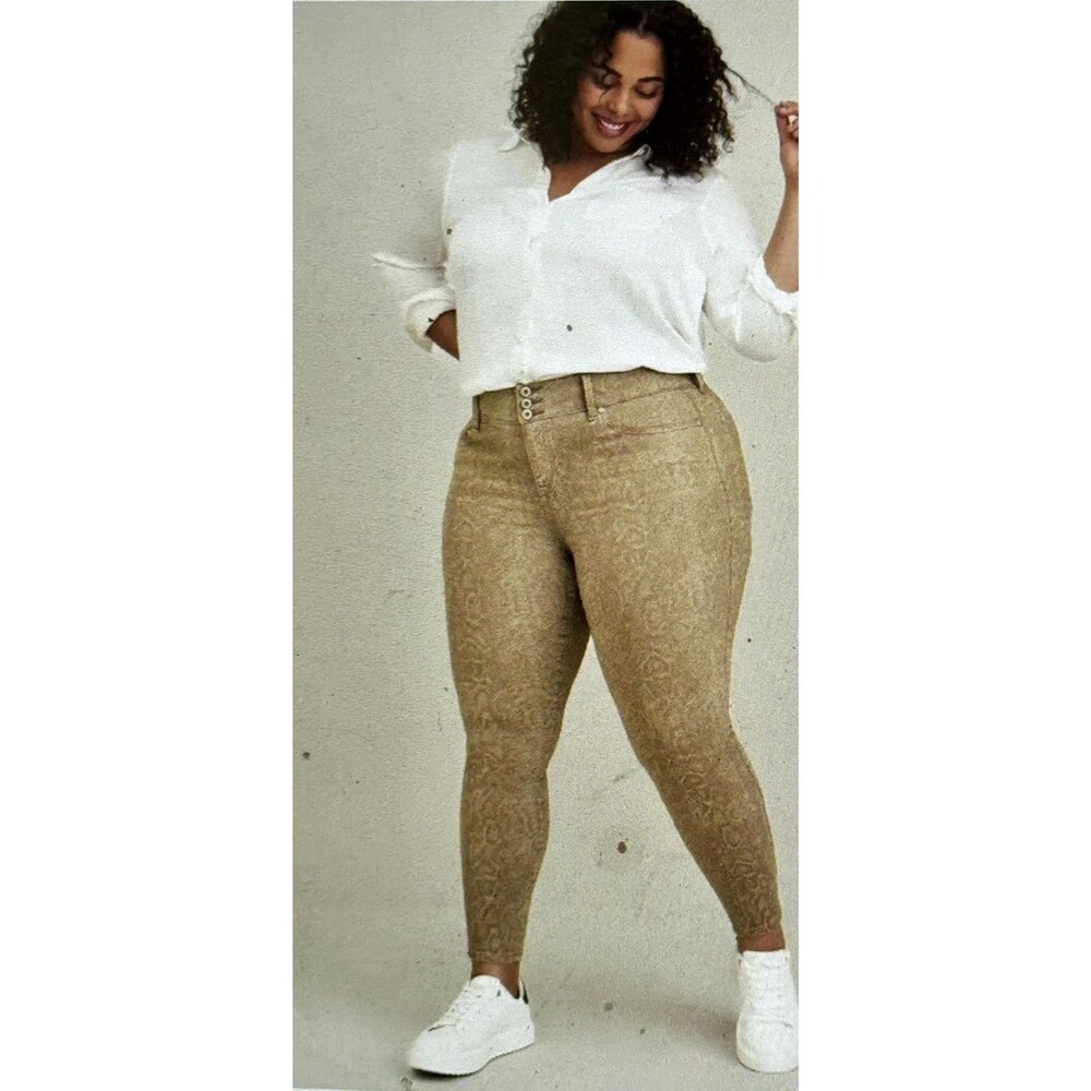 Torrid High Rise Jegging Tan Python Size 20 Regular NWT - Picture 2 of 3